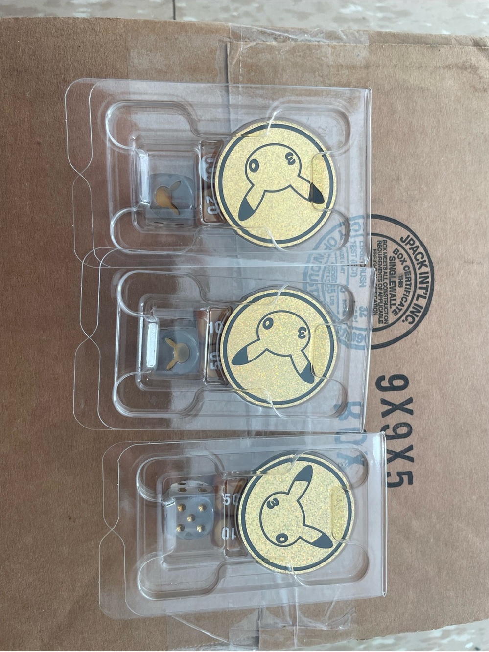 Pikachu 30th Celebration Coin And Dice Set 3 piece brand new sealed
